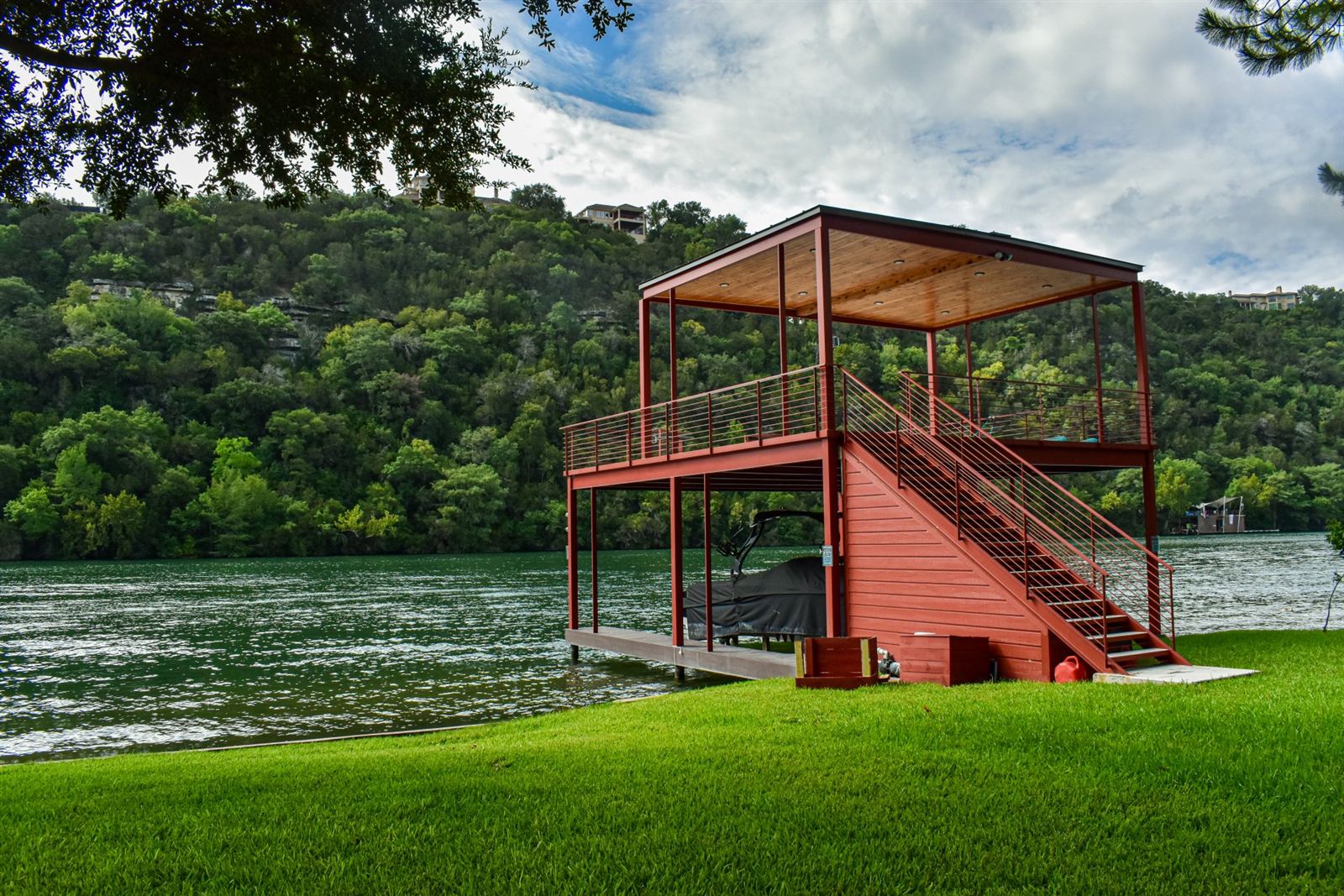 Pavilion stair tower and boat dock